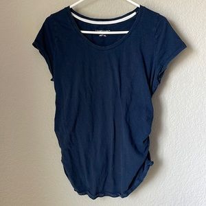 Navy Maternity Scoop Neck Tee-L
